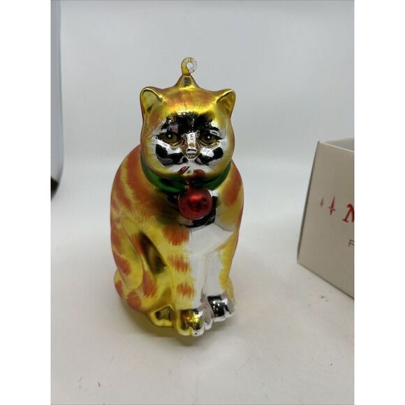 FAT CAT ORANGE MERCURY GLASS HAND PAINTED DEPARTMENT 56 - Picture 3 of 6